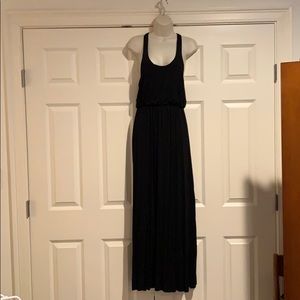 Lush black cotton maxi dress